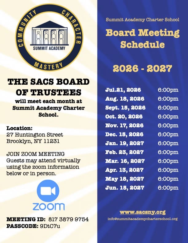 26.27 Board Meeting Schedule